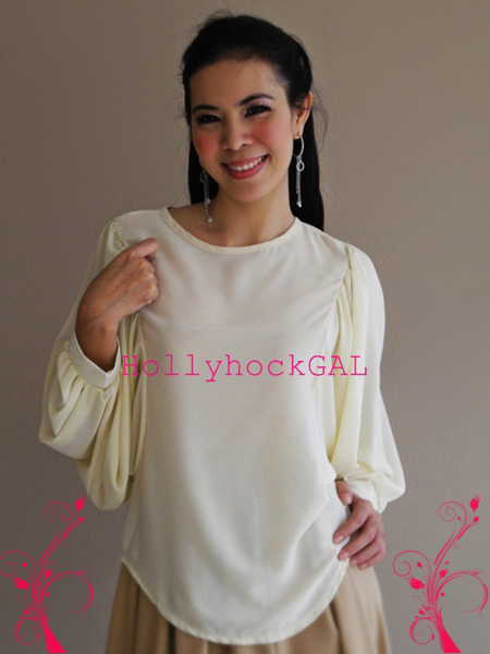 เสื้อ ผ้าชีฟอง แขนค้างคาว