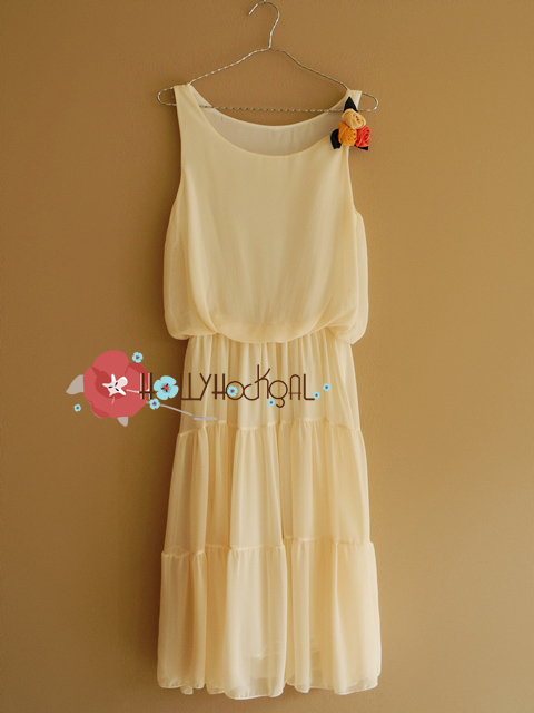 แม็กซี่เดรส ผ้าชีฟอง Maxi dress